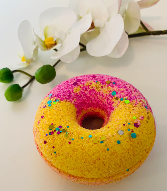 gelb roter Badedonut